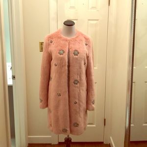 Zara Faux Fur Pink Coat